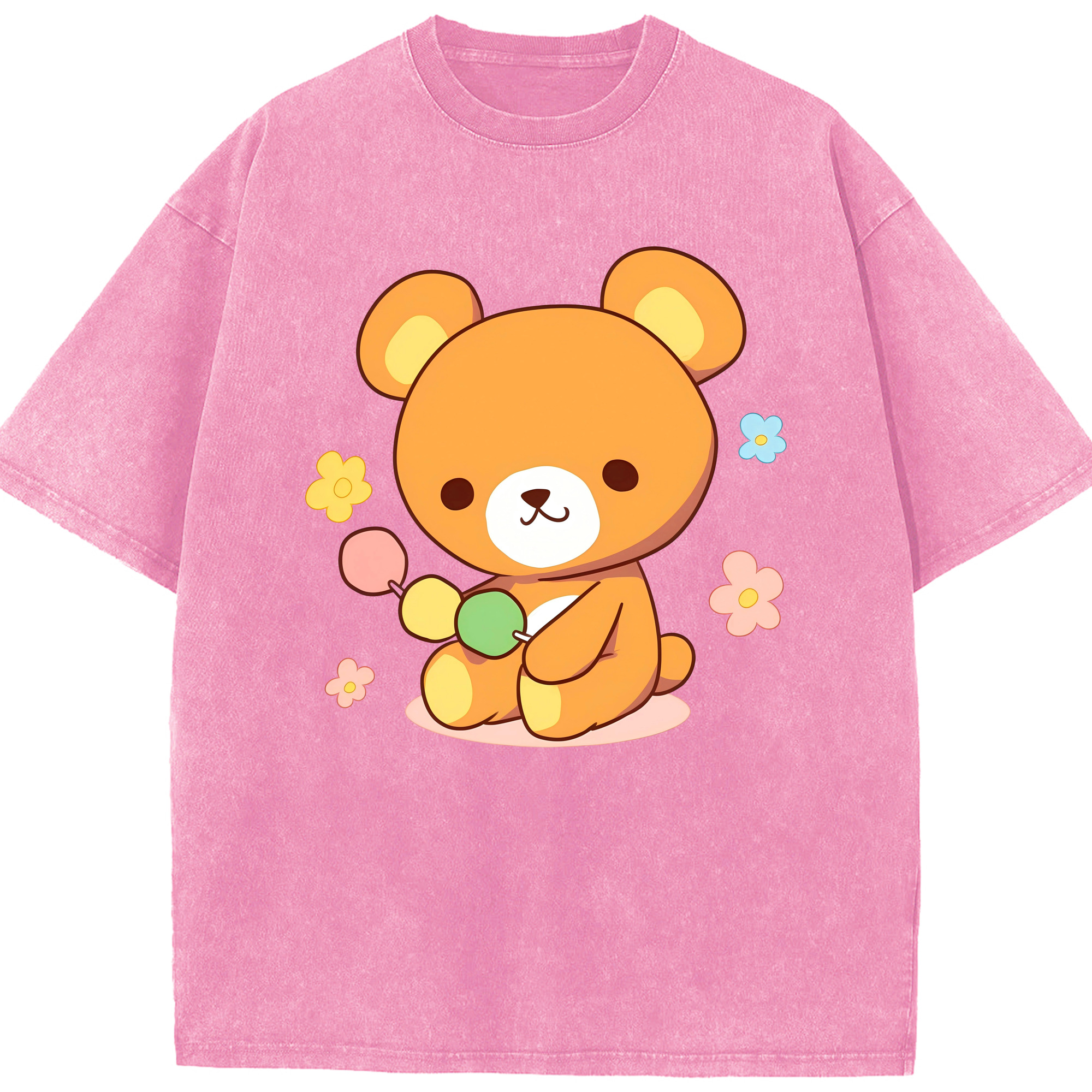 （画像用） リラックマ リラックマ キイロイトリ Rilakkuma Korilakkuma Kiiroitori 綿100% ヴィンテージ風 半袖Tシャツ（フロントプリント）